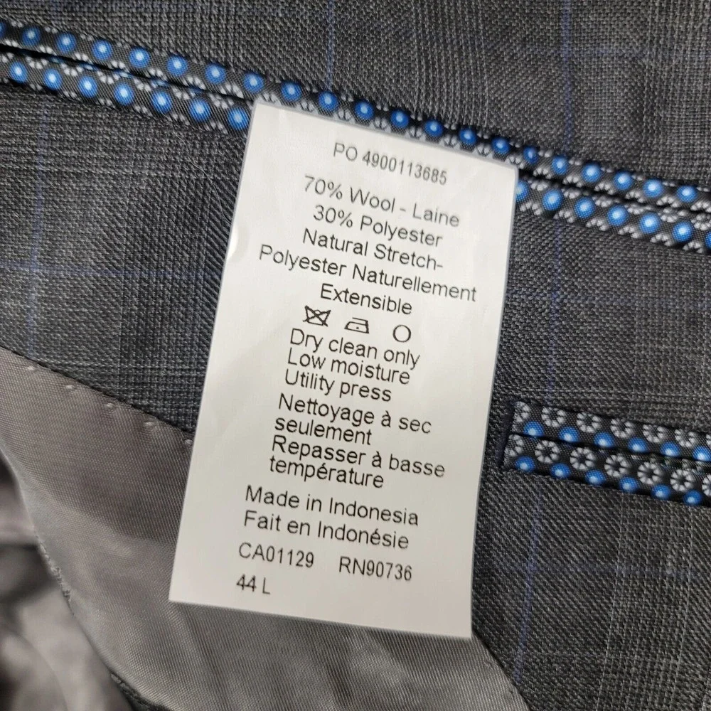 Lauren Ralph Lauren Wool Suit Jacket Mens 44L 44 Grey w/Blue‎ $450
